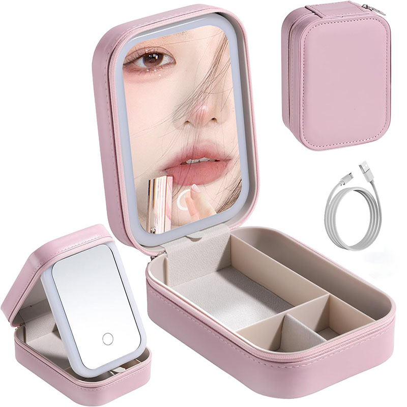 LED Makeup Bag With Mirror For - đánh giá và giá Led Mouth Tray