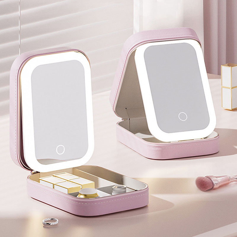 LED Makeup Bag With Mirror For - đánh giá và giá Led Mouth Tray