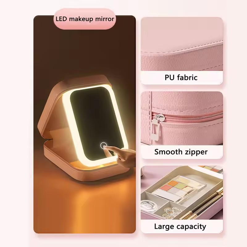 Smart LED Makeup Case With Mir - đánh giá và giá Led Mouth Tray