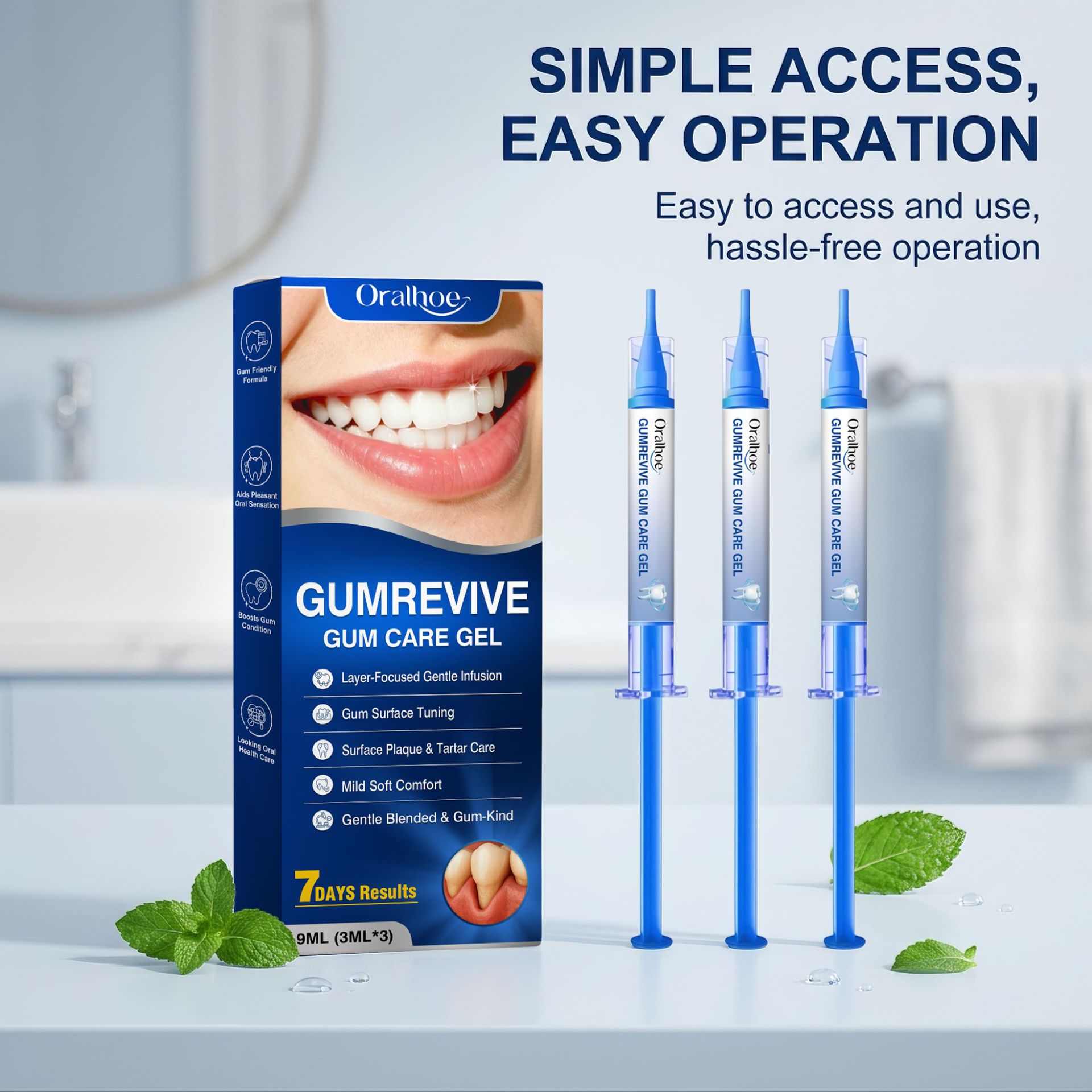 Oral Care Gel 3Pcs Gum Cleanin - đánh giá và giá Teeth Whitening Kit At Home