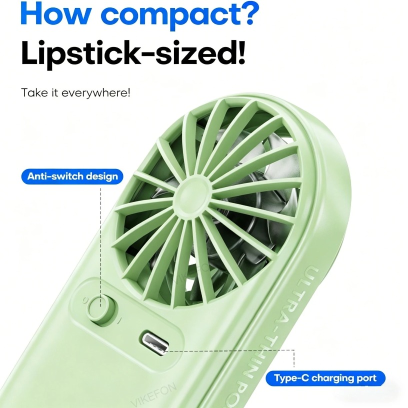 11000RPM Mini Pocket Fan Lipst - đánh giá và giá Led Mouth Tray