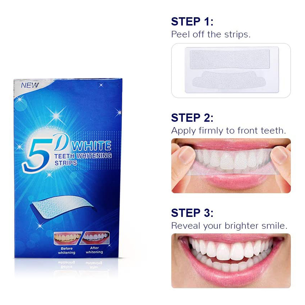 5D White Teeth Whitening Strip - đánh giá và giá Teeth Whitening Gels Used By Dentists